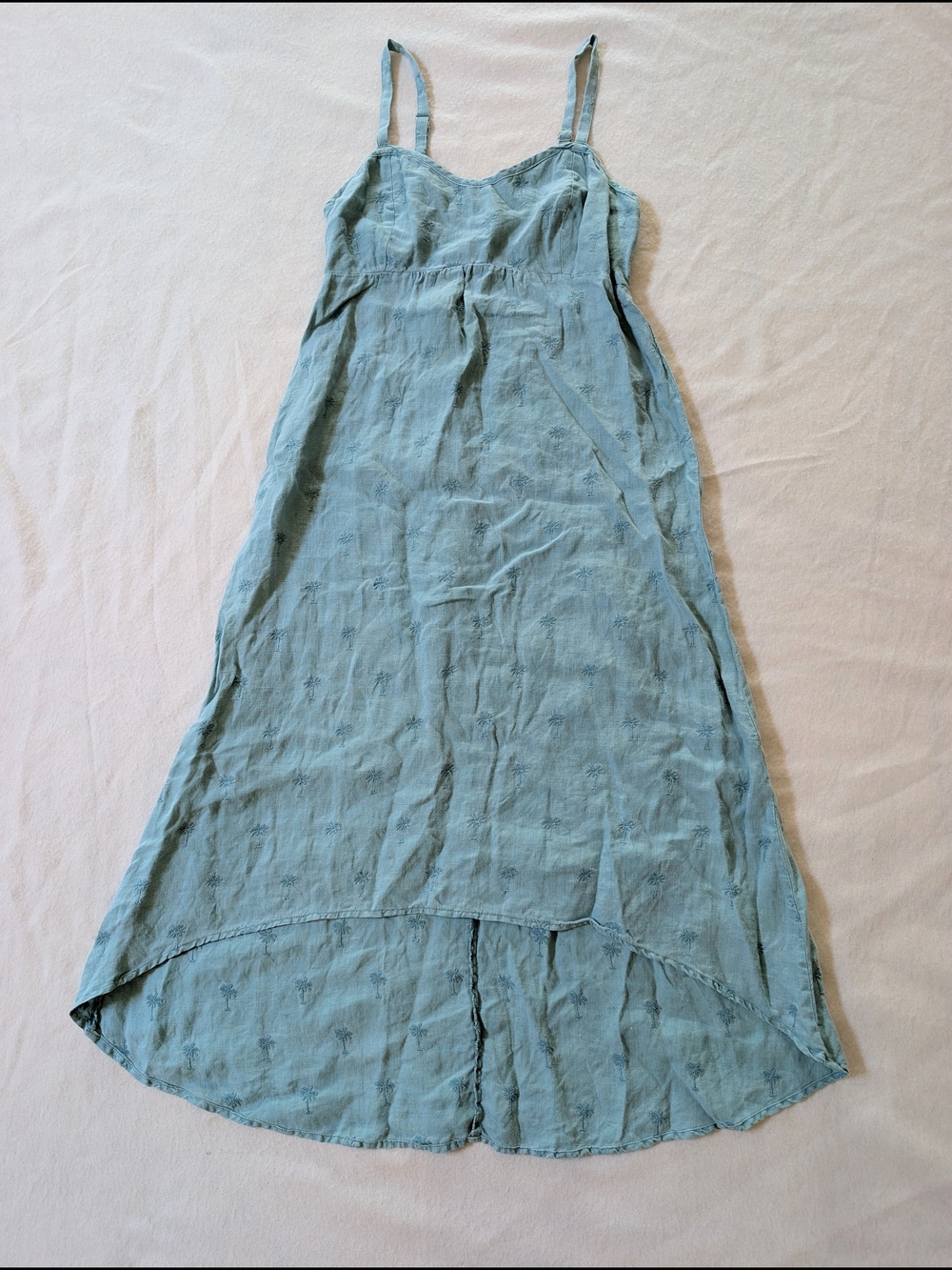 Tommy Bahama 100% Linen Dress with Embroidered Palm Trees XS